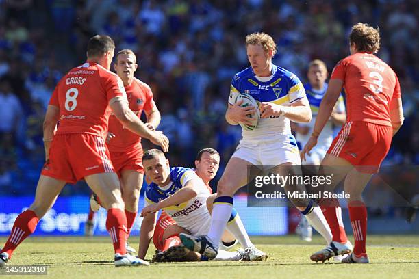 Joel Monaghan of Warrington Wolves during the Stobart Super League 'Magic Weekend' match between Warrington Wolves and Widnes Vikings at the Etihad...