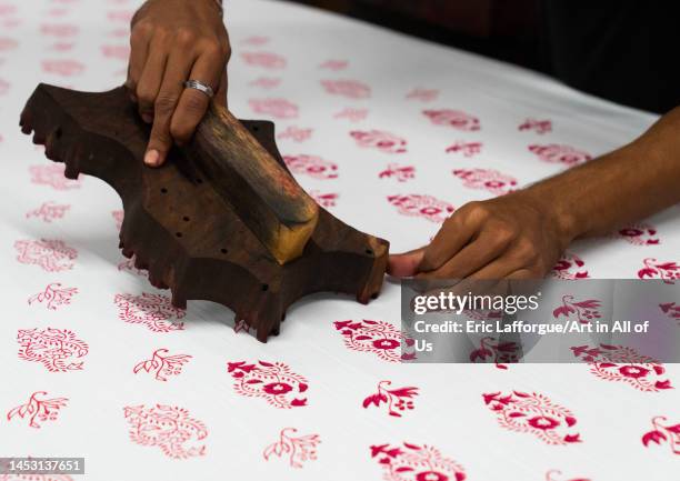 Block printing workshop, Rajasthan, Jaipur, India on November 9, 2022 in Jaipur, India.