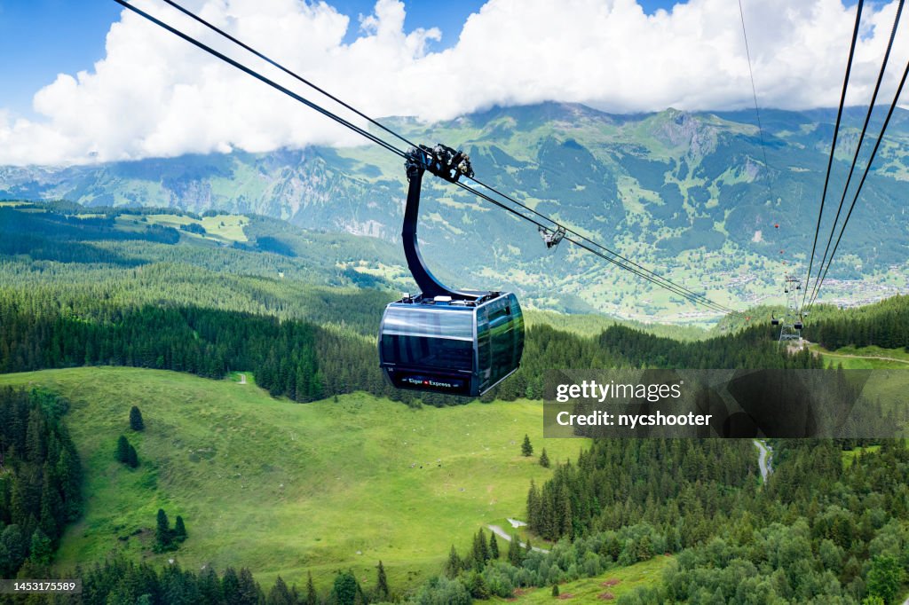 Eiger Express cable car in Grindelwald, Switzerland