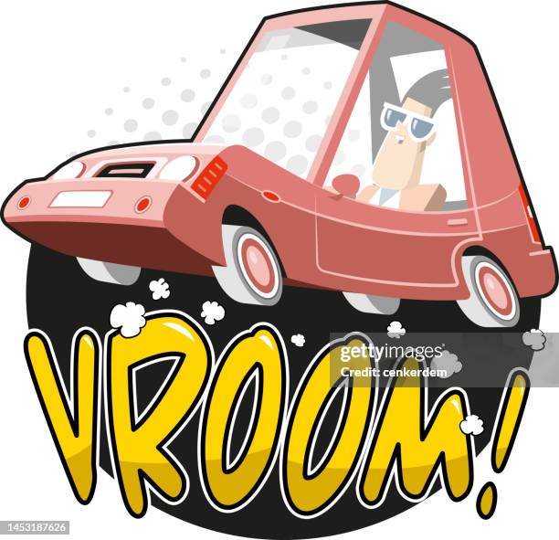 ilustrações, clipart, desenhos animados e ícones de carro dos desenhos animados - t shirt com logótipo