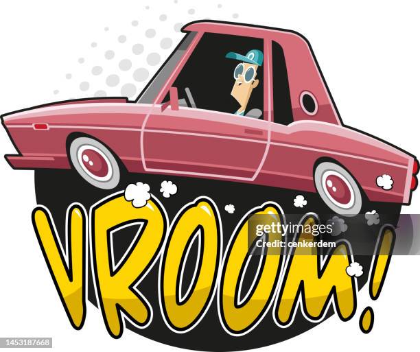 cartoon car - brake pedal stock illustrations