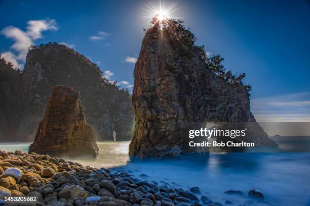 coastal rock formations - tokai region stock-fotos und bilder
