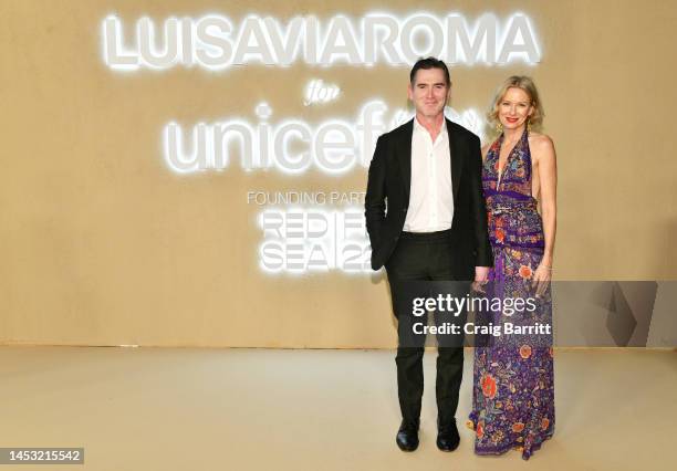 Billy Crudup and Naomi Watts attend the LuisaViaRoma for UNICEF Winter Gala at Emeraude on December 29, 2022 in St Barths.