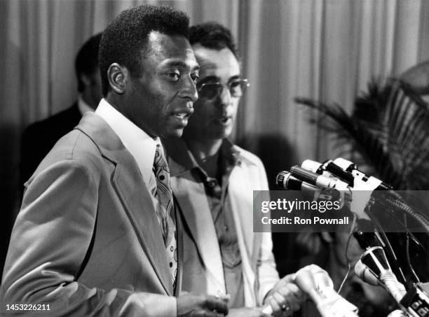 Pele at Press Conference at Boston City Hall, June 19, 1975