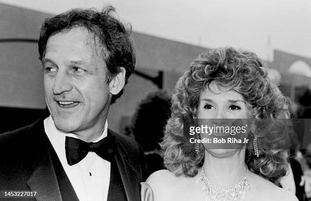 Daniel J. Travanti and Barbara Bosson arrive at the Emmy Awards Show, September 23, 1984 in Pasadena, California.
