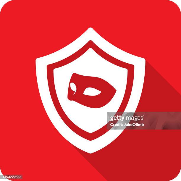 shield mask icon silhouette - insignia stock illustrations