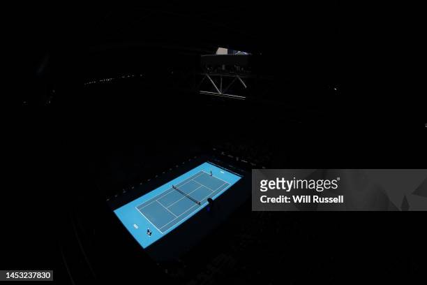 General view of play in the Men's singles match between Michail Pervolarakis of Greece and Dimitar Kuzmanov of Bulgaria during day two of the 2023...