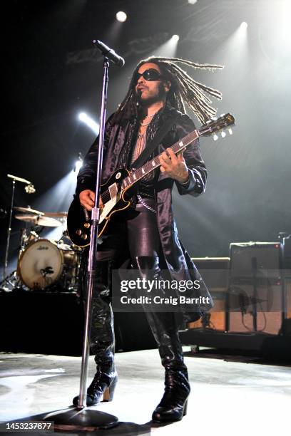 Lenny Kravitz performs onstage at the LuisaViaRoma for UNICEF Winter Gala at Emeraude on December 29, 2022 in St Barths.