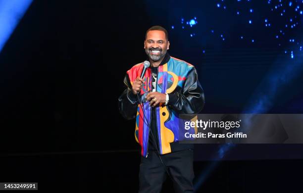 Comedian Mike Epps performs onstage during the "Straight No Chaser" comedy tour at State Farm Arena on December 29, 2022 in Atlanta, Georgia.