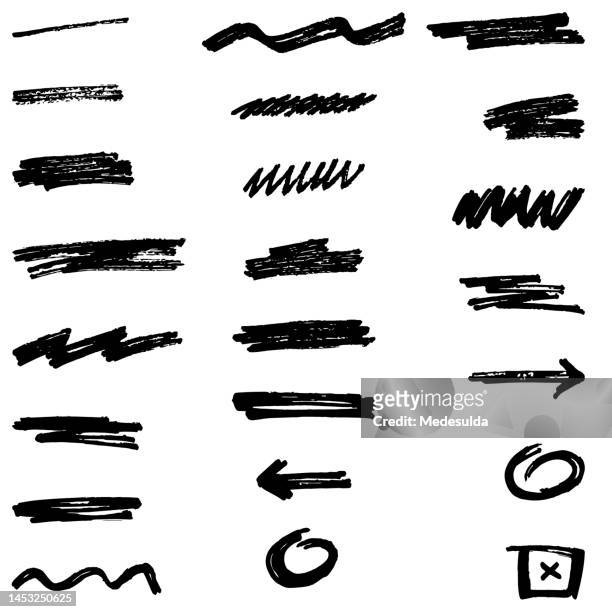 brush arrow line - felt tip pen stock illustrations