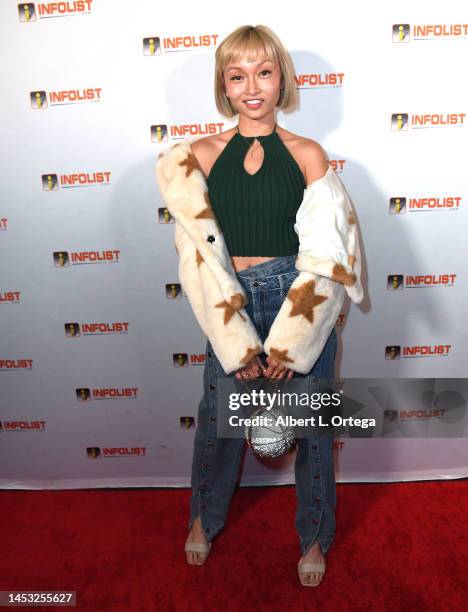 Sakura attends Infolist Holiday Extravaganza held at Skybar on December 15, 2022 in West Hollywood, California.