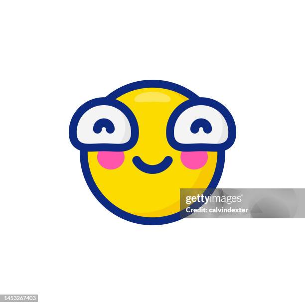 bildbanksillustrationer, clip art samt tecknat material och ikoner med emoticon with cute big eyes - compassionate eye