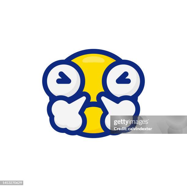 emoticon with cute big eyes - steam transparent background stock illustrations