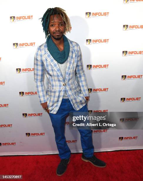 Khambi Viktoria attends Infolist Holiday Extravaganza held at Skybar on December 15, 2022 in West Hollywood, California.