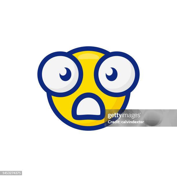 emoticon with cute big eyes - eye problems stock illustrations
