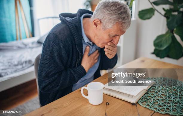 old man is ill - old cough stock pictures, royalty-free photos & images