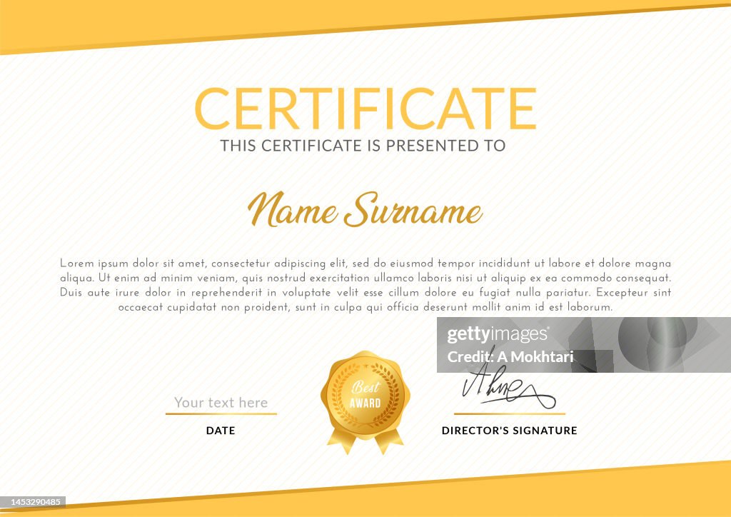 Diploma and certificate in purple color.