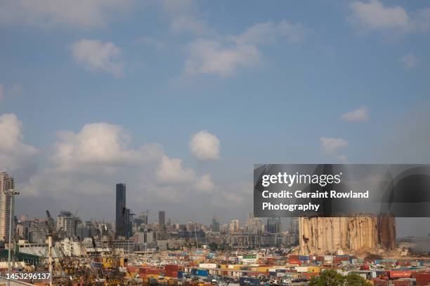 silos of beirut, lebanon - middle east stock pictures, royalty-free photos & images