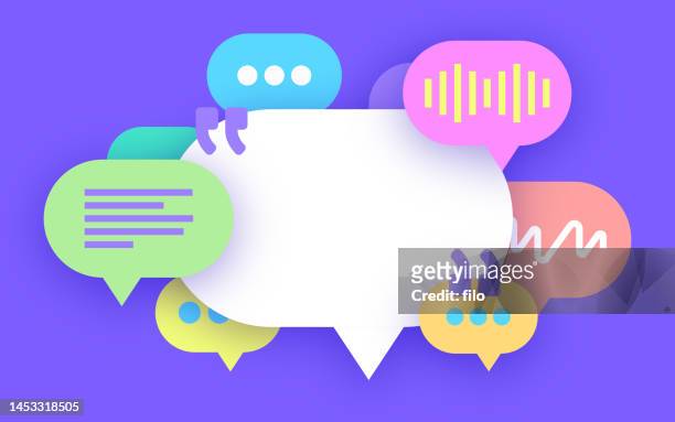 sprechende sprechblase gespräch chatting debatte - instant messaging stock-grafiken, -clipart, -cartoons und -symbole