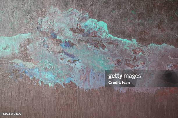 full frame of texture, green and brown brush stroke, grunge of oil painting - graphic elements stock pictures, royalty-free photos & images