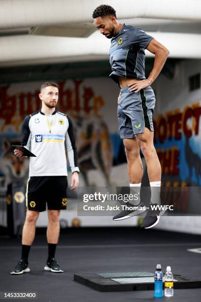 Wolverhampton Wanderers new signing Matheus Cunha undergoes his medical at The Sir Jack Hayward Training Ground on December 22, 2022 in...