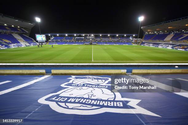 View of St Andrew's Trillion Trophy Stadium, home of Birmingham City Football Club during the Sky Bet Championship match between Birmingham City and...