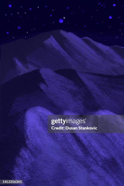 panoramic landscape of mountains - blue mountains australia snow stock illustrations