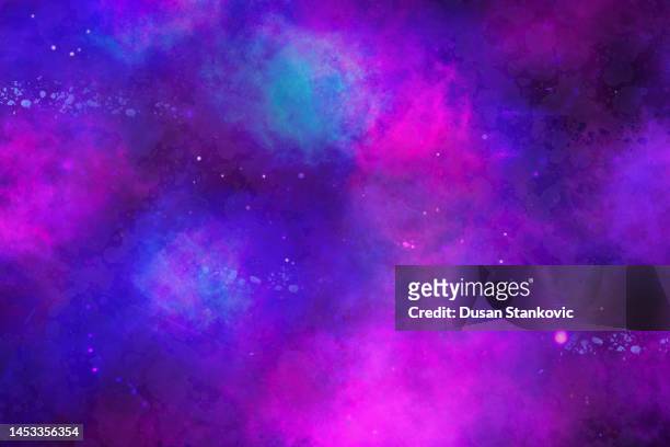 galaxy in outer space - watercolor galaxy stock illustrations