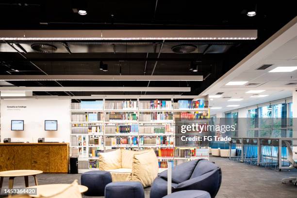 interior of an empty the library - library empty stock pictures, royalty-free photos & images