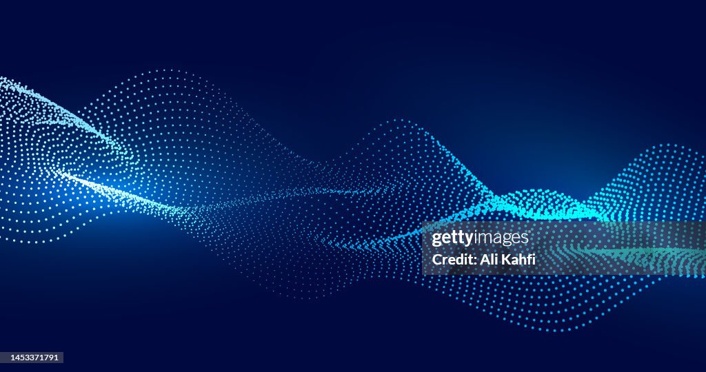 Abstract Waving Particle Technology Background High-Res Vector Graphic ...