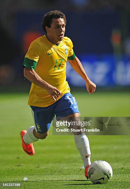 Wellington Nem of Brazil in action during the International friendly match between Brazil and Denmark at the Imtech Arena on May 26, 2012 in Hamburg,...