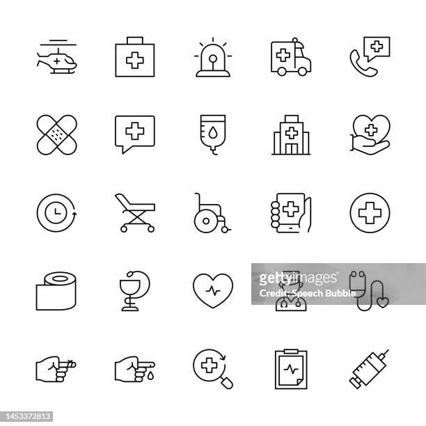 emergency line icon set. - 護士 幅插畫檔、美工圖案、卡通及圖標