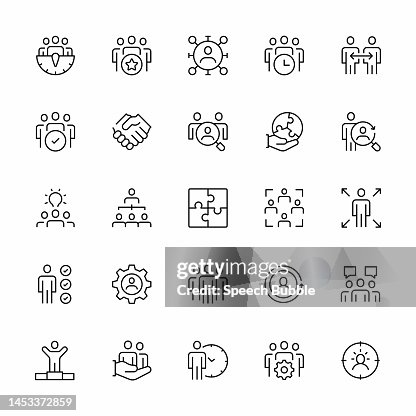 Teamwork Line Icon Set. Teamwork Line Icon Set.