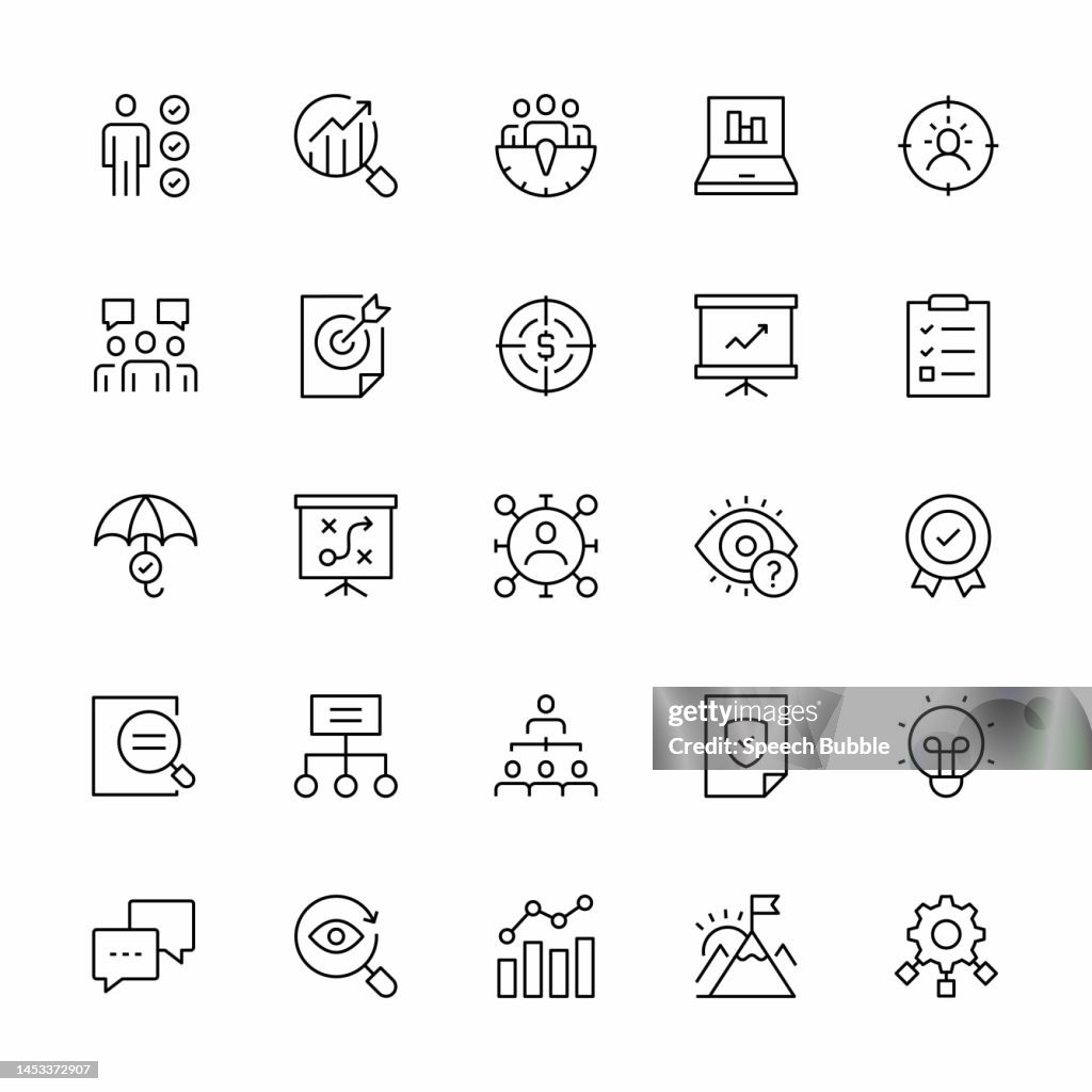 Business Analyse Line Icon Set.