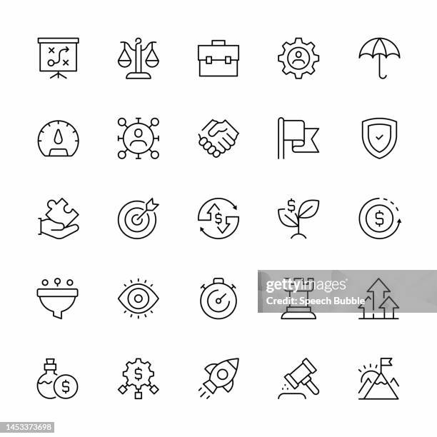 business management line icon set. - projektmanager stock-grafiken, -clipart, -cartoons und -symbole