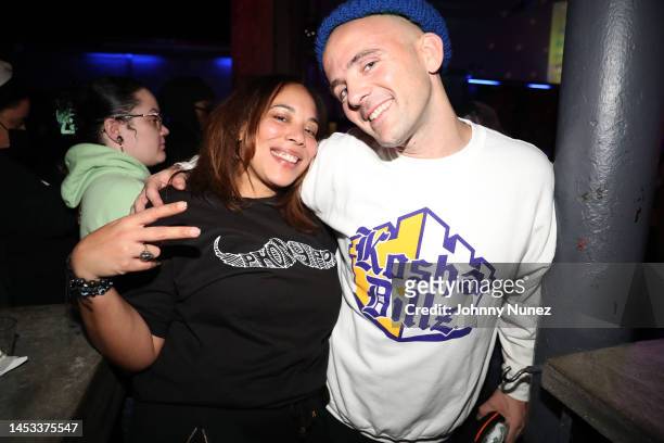 Marie-Ann Liriano and Kosha Dillz attend Phony Ppl in concert at S.O.B.'s on December 29, 2022 in New York City.