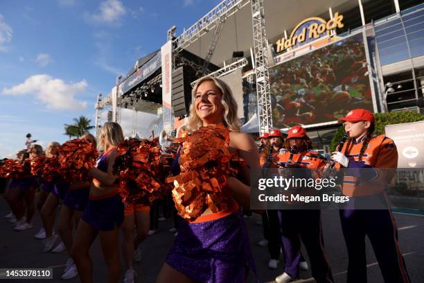 Clemson Tigers cheerleaders perform prior to the Capital One Orange Bowl between the Tennessee Volunteers and the Clemson Tigers at Hard Rock Stadium...