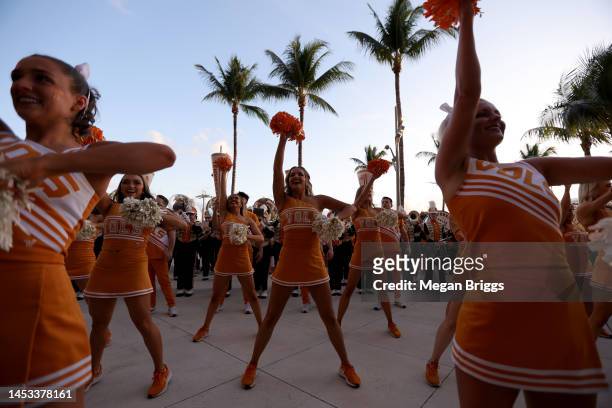 Tennessee Volunteers cheerleaders perform prior to the Capital One Orange Bowl between the Tennessee Volunteers and the Clemson Tigers at Hard Rock...