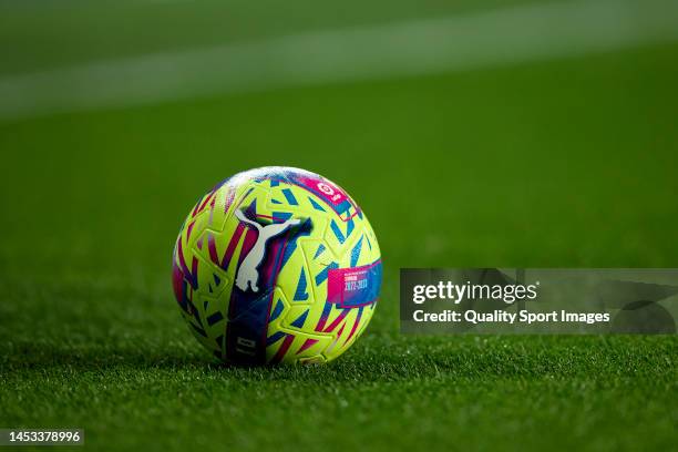 Puma Orbita official ball of the league season 22/23 during the LaLiga Santander match between Real Valladolid CF and Real Madrid CF at Estadio...