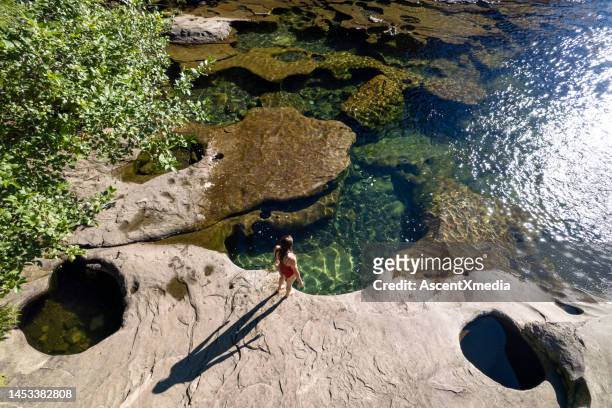 majestic swimming hole - vancouver island stock pictures, royalty-free photos & images