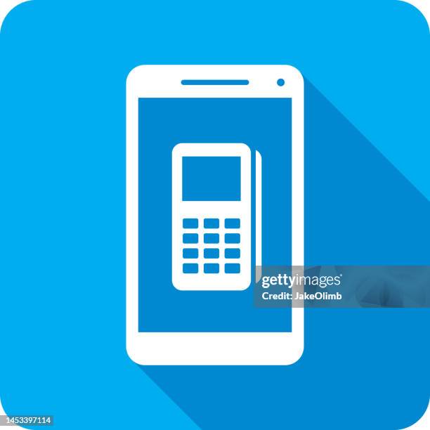 kreditkartenleser smartphone symbol silhouette - card reader stock-grafiken, -clipart, -cartoons und -symbole