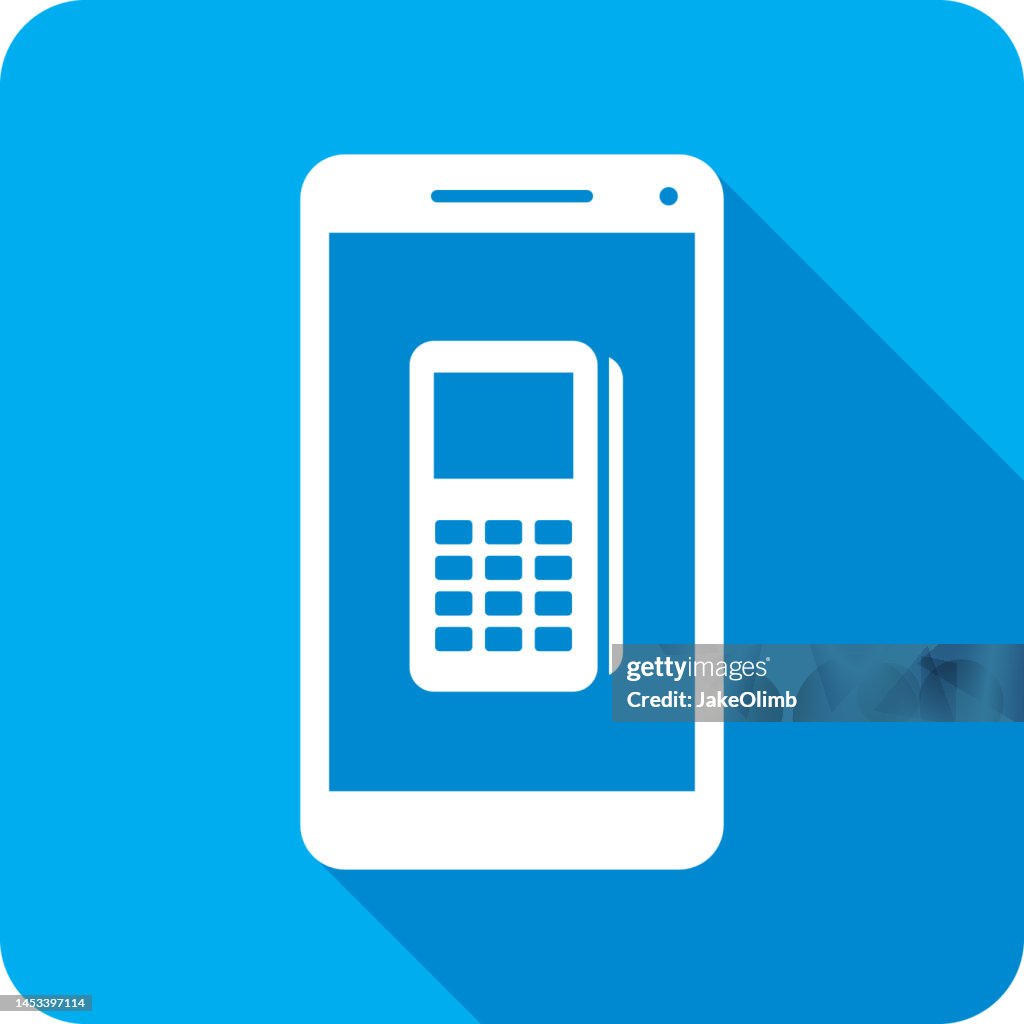Credit Card Reader Smartphone Icon Silhouette