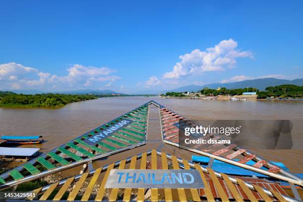 the borders of thailand, laos, and myanmar - delta symbol stock pictures, royalty-free photos & images
