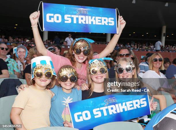 Fans during the Men's Big Bash League match between the Adelaide Strikers and the Melbourne Stars at Adelaide Oval, on December 31 in Adelaide,...
