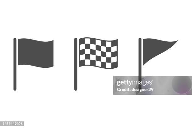 flag icon set vector design on white background. - flying flags stock illustrations