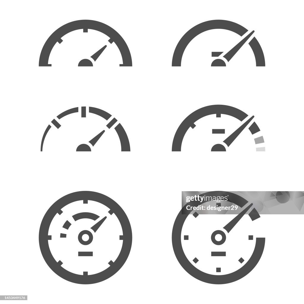 Speedometer Icon Set Vector Design.