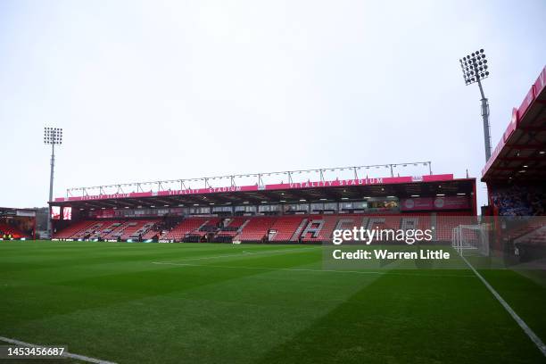 General view inside the stadium prior to the Premier League match between AFC Bournemouth and Crystal Palace at Vitality Stadium on December 31, 2022...