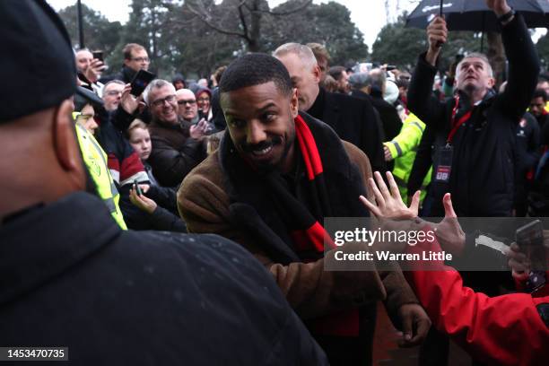 Michael B. Jordan, Minority Shareholder of AFC Bournemouth, arrives prior to the Premier League match between AFC Bournemouth and Crystal Palace at...