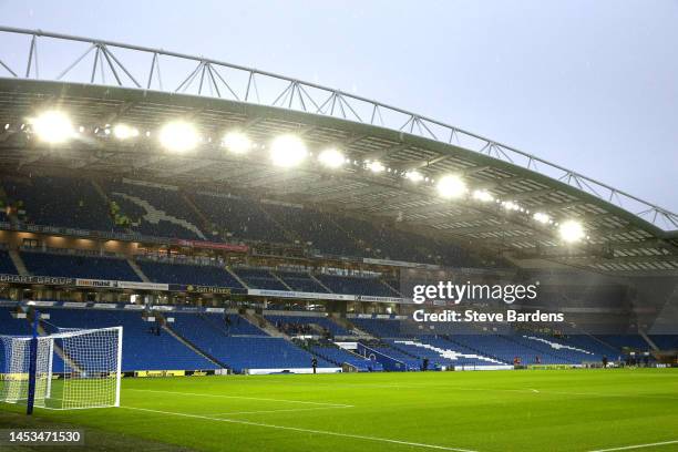 General view inside the stadium prior to the Premier League match between Brighton & Hove Albion and Arsenal FC at American Express Community Stadium...