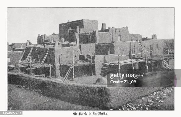 Taos Pueblo In New Mexico Usa Rasterdruck Erschienen 1899, Stock-Foto